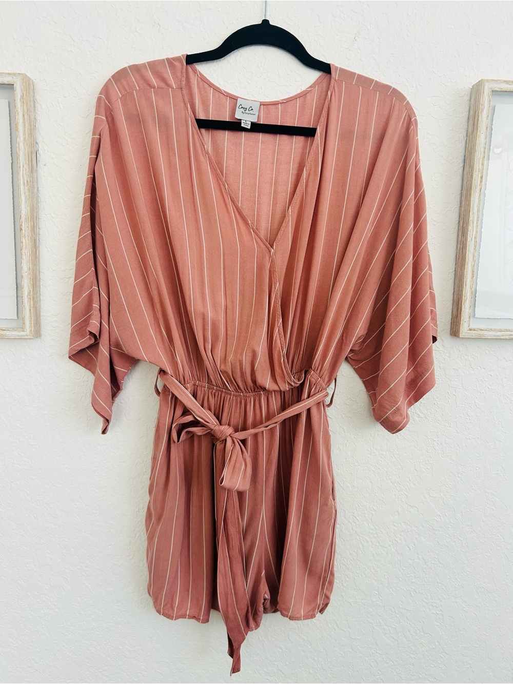 Cozy Casual Dusty Rose Pinstripe Top